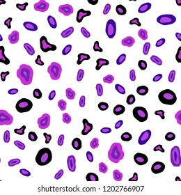 Light Purple, Pink vector seamless backdrop with dots. Blurred decorative design in abstract style with bubbles. Pattern for design of fabric, wallpapers.