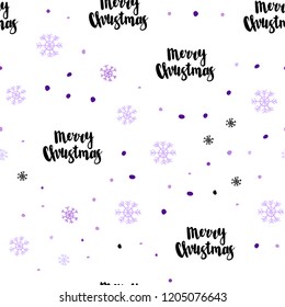 Light Purple, Pink vector seamless cover with beautiful snowflakes. Modern geometrical abstract illustration with snowflakes. Pattern for design of window blinds, curtains.