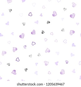 Light Purple, Pink vector seamless layout with sweet hearts. Blurred decorative design in doodle style with hearts. Beautiful design for your business advert of anniversary.