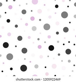 Light Purple, Pink vector seamless texture with disks. Modern abstract illustration with colorful water drops. Template for business cards, websites.