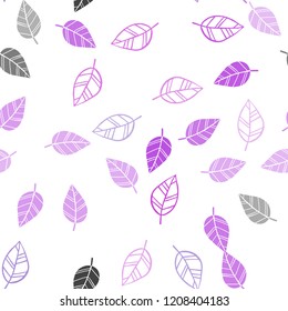 Light Purple, Pink vector seamless elegant wallpaper with leaves. An elegant bright illustration with leaves in Natural style. Trendy design for wallpaper, fabric makers.