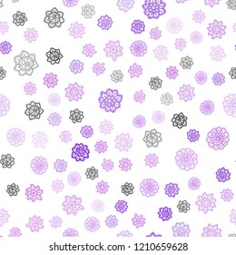 Light Purple, Pink vector seamless layout with bright snowflakes. Modern geometrical abstract illustration with crystals of ice. Template for business cards, websites.