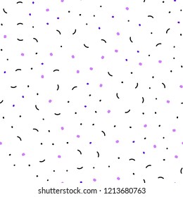 Light Purple, Pink vector seamless template with circles, triangles. Colorful illustration with circles and lines in futuristic style. Pattern for design of fabric, wallpapers.