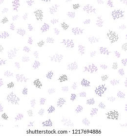 Light Purple, Pink vector seamless elegant wallpaper with leaves, branches. Shining colored illustration with leaves and branches. Pattern for trendy fabric, wallpapers.