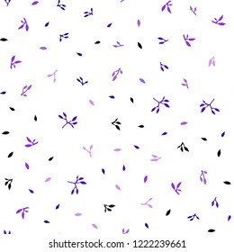 Light Purple, Pink vector seamless elegant template with leaves. leaves on blurred abstract background with gradient. Pattern for design of fabric, wallpapers.