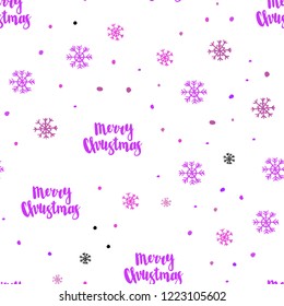 Light Purple, Pink vector seamless texture with colored snowflakes. Colorful snowflakes with gradient on abstract background. Pattern for design of window blinds, curtains.