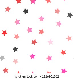 Light Purple, Pink vector seamless pattern with christmas stars. Decorative shining illustration with stars on abstract template. The template can be used as a background.