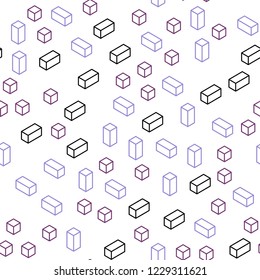 Light Purple, Pink vector seamless, isometric background with rectangles. Glitter abstract illustration with rectangular shapes. Design for wallpaper, fabric makers.