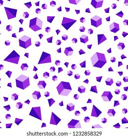 Light Purple, Pink vector seamless, isometric template with crystals, squares. Abstract illustration with colorful lines, cubes. Design for wallpaper, fabric makers.