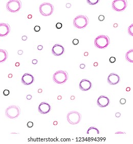 Light Purple, Pink vector seamless pattern with spheres. Blurred bubbles on abstract background with colorful gradient. Pattern can be used for beautiful websites.