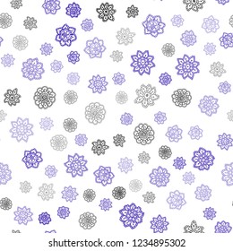 Light Purple, Pink vector seamless cover with beautiful snowflakes. Glitter abstract illustration with crystals of ice. Template for business cards, websites.