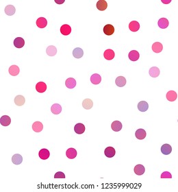 Light Purple, Pink vector seamless template with circles. Abstract illustration with colored bubbles in nature style. New design for ad, poster, banner of your website.