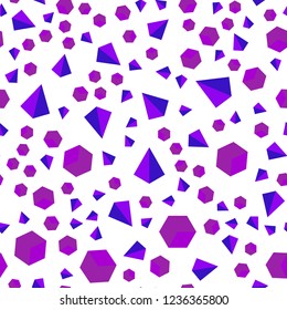 Light Purple, Pink vector seamless, isometric pattern with polygonal style with cubes. Glitter abstract illustration with squares, lines. Template for business cards, websites.