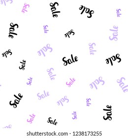 Light Purple, Pink vector seamless cover with symbols of sales. Abstract illustration with colorful gradient symbols of sales. Pattern for ads, posters, banners of sales.