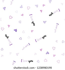 Light Purple, Pink vector seamless texture with lovely hearts. Illustration with hearts in love concept for valentine's day. Beautiful design for your business advert of anniversary.