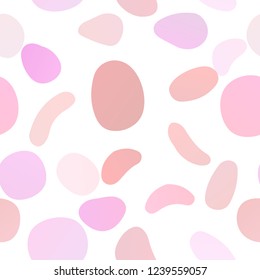 Light Purple, Pink vector seamless template with spots. Glitter abstract illustration with blurred drops of rain. Pattern for trendy fabric, wallpapers.