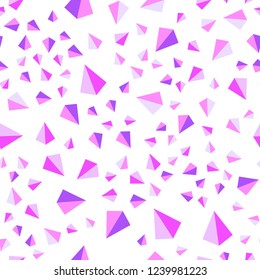 Light Purple, Pink vector seamless, isometric pattern with polygonal style. Beautiful illustration with triangles in nature style. Design for wallpaper, fabric makers.