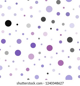 Light Purple, Pink vector seamless background with bubbles. Blurred bubbles on abstract background with colorful gradient. Trendy design for wallpaper, fabric makers.