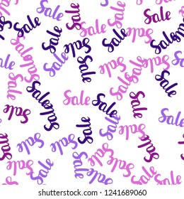 Light Purple, Pink vector seamless texture with selling prices 70, 90 %. Colorful set of  percentage signs in simple style. Backdrop for super sales on Black Friday.