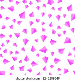 Light Purple, Pink vector seamless, isometric texture with triangular style. Beautiful illustration with triangles in nature style. Texture for window blinds, curtains.
