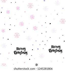 Light Purple, Pink vector seamless texture with colored snowflakes. Colorful snowflakes with gradient on abstract background. Design for textile, fabric, wallpapers.