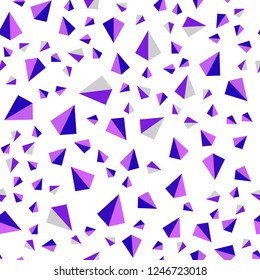 Light Purple, Pink vector seamless, isometric layout with lines, triangles. Decorative design in abstract style with triangles. Design for textile, fabric, wallpapers.