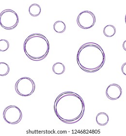 Light Purple, Pink vector seamless pattern with spheres. Beautiful colored illustration with blurred circles in nature style. Design for textile, fabric, wallpapers.