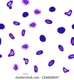 Light Purple, Pink vector seamless template with circles. Glitter abstract illustration with blurred drops of rain. Trendy design for wallpaper, fabric makers.