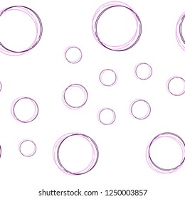 Light Purple, Pink vector seamless backdrop with dots. Blurred bubbles on abstract background with colorful gradient. Pattern for trendy fabric, wallpapers.