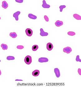 Light Purple, Pink vector seamless layout with circle shapes. Abstract illustration with colored bubbles in nature style. Pattern for trendy fabric, wallpapers.