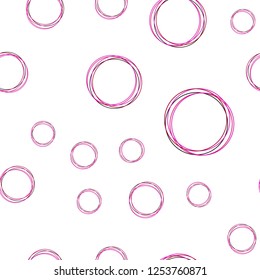 Light Purple, Pink vector seamless backdrop with dots. Blurred bubbles on abstract background with colorful gradient. Design for wallpaper, fabric makers.