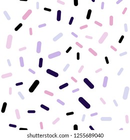 Light Purple, Pink vector seamless cover with stright stripes. Glitter abstract illustration with colored sticks. Smart design for your business advert.