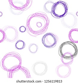 Light Purple, Pink vector seamless backdrop with dots. Blurred decorative design in abstract style with bubbles. Pattern for trendy fabric, wallpapers.