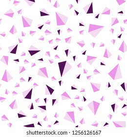 Light Purple, Pink vector seamless, isometric background with triangles. Decorative design in abstract style with triangles. Design for textile, fabric, wallpapers.