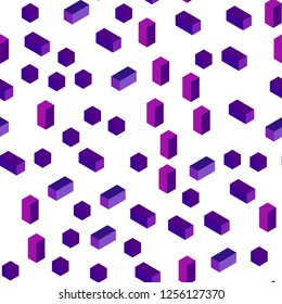 Light Purple, Pink vector seamless, isometric background with rectangles. Illustration with set of colorful rectangles. Template for business cards, websites.