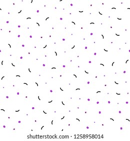 Light Purple, Pink vector seamless pattern with spheres, triangles. Decorative design in abstract style with triangle structure. Pattern for design of fabric, wallpapers.
