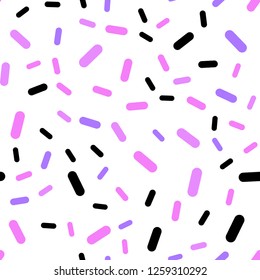 Light Purple, Pink vector seamless layout with flat lines. Decorative shining illustration with lines on abstract template. Pattern for ads, posters, banners.