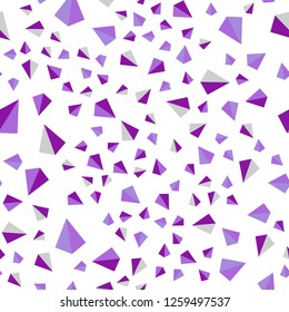 Light Purple, Pink vector seamless, isometric cover with polygonal style. Abstract gradient illustration with triangles. Pattern for trendy fabric, wallpapers.