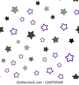 Light Purple, Pink vector seamless layout with bright stars. Shining colored illustration with stars. Design for wallpaper, fabric makers.