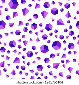 Light Purple, Pink vector seamless, isometric texture with poly style with cubes. Illustration with colorful triangles, rectangles. Pattern for design of fabric, wallpapers.