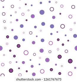 Light Purple, Pink vector seamless template with circles. Blurred decorative design in abstract style with bubbles. Trendy design for wallpaper, fabric makers.