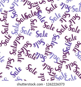 Light Purple, Pink vector seamless pattern with 70, 90 percentage signs. Abstract illustration with colorful gradient symbols of sales. Backdrop for mega promotions, discounts.