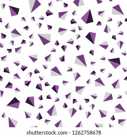 Light Purple, Pink vector seamless, isometric template with crystals, triangles. Abstract gradient illustration with triangles. Design for textile, fabric, wallpapers.