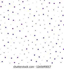 Light Purple, Pink vector seamless texture with disks. Glitter abstract illustration with blurred drops of rain. Pattern for trendy fabric, wallpapers.