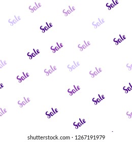 Light Purple, Pink vector seamless template with selling words. Shining colorful illustration with isolated selling prices. Design for business ads, commercials.