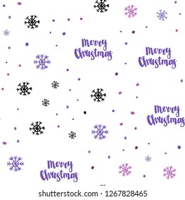 Light Purple, Pink vector seamless template with ice snowflakes. Colorful snowflakes with gradient on abstract background. Pattern for trendy fabric, wallpapers.