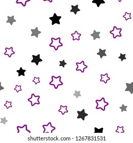 Light Purple, Pink vector seamless pattern with christmas stars. Decorative shining illustration with stars on abstract template. Template for business cards, websites.