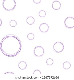 Light Purple, Pink vector seamless background with bubbles. Illustration with set of shining colorful abstract circles. Design for textile, fabric, wallpapers.