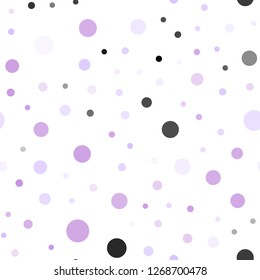 Light Purple, Pink vector seamless background with bubbles. Blurred bubbles on abstract background with colorful gradient. Pattern for trendy fabric, wallpapers.