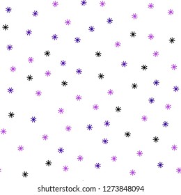 Light Purple, Pink vector seamless template with ice snowflakes. Colorful snowflakes with gradient on abstract background. Pattern for design of fabric, wallpapers.